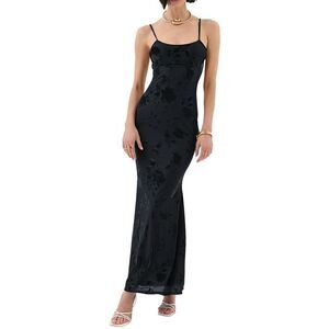 Extro&Vert Womens  Isabella Maxi Dress, Black